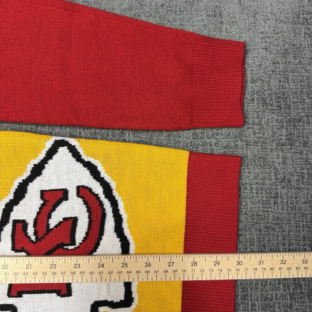 Kansas City Chiefs Sweater Mens Large Red Yellow NFL Christmas Ugly Holiday - Picture 5 of 7